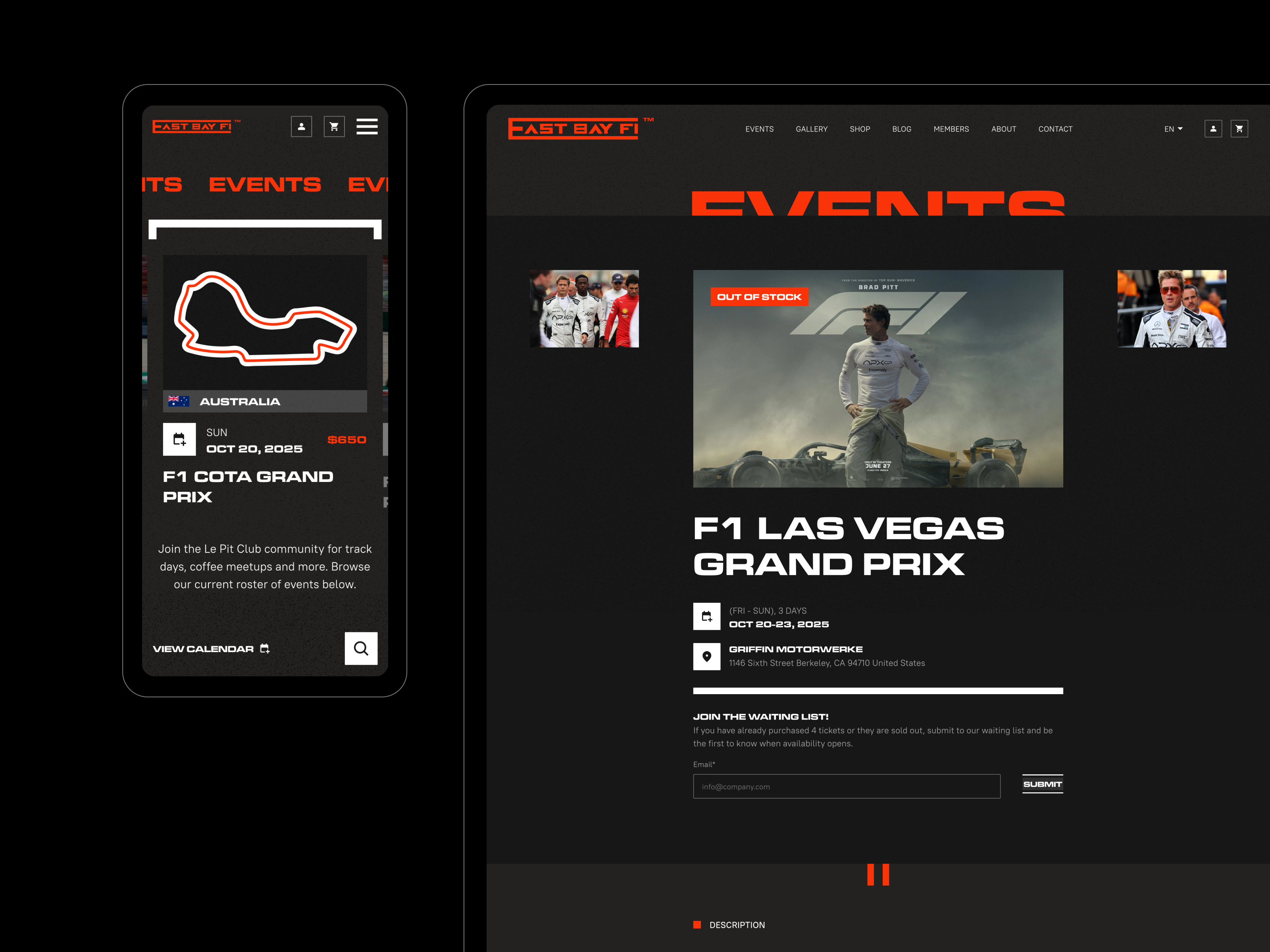 one event page