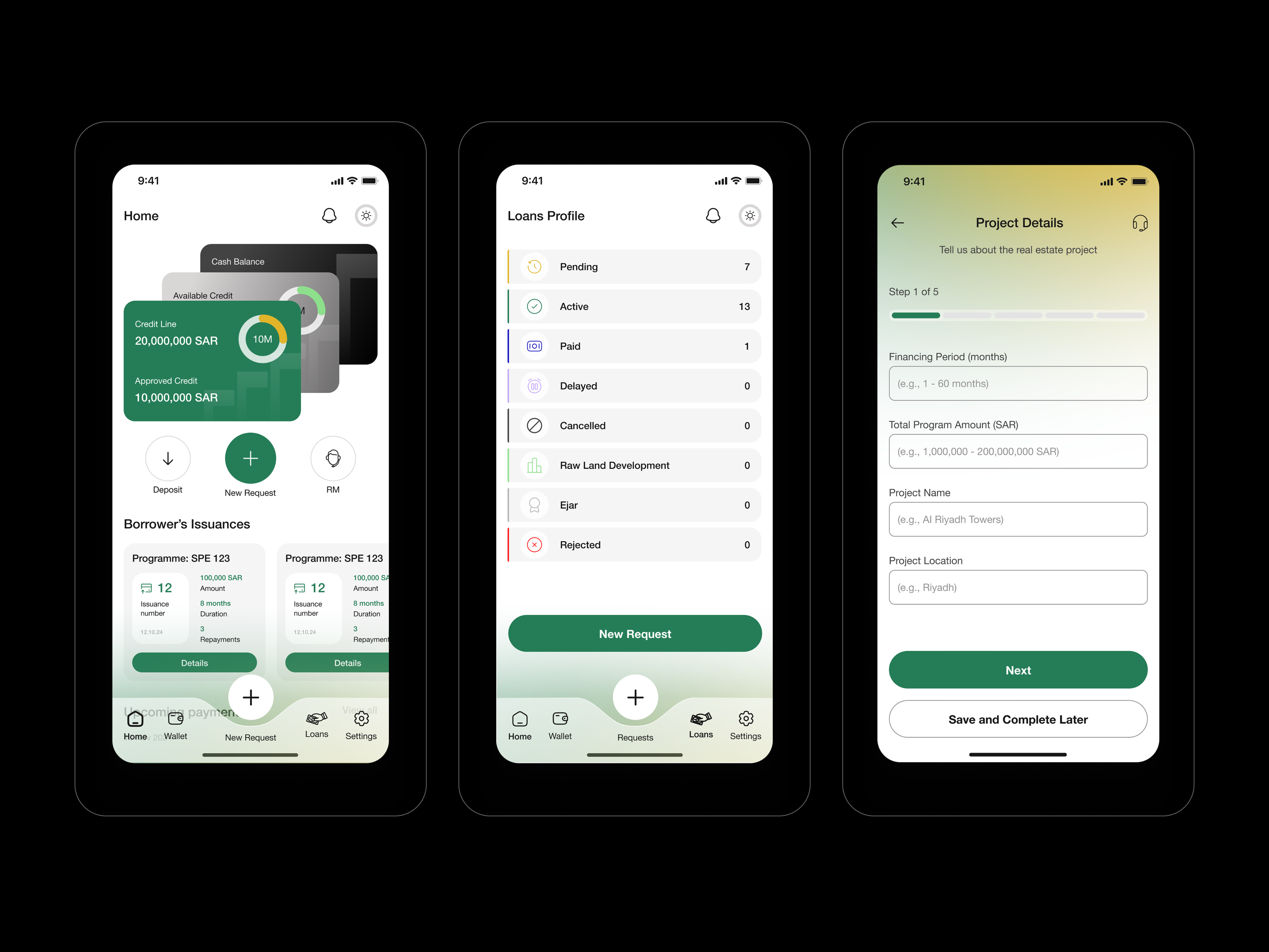 Borrower dashboard