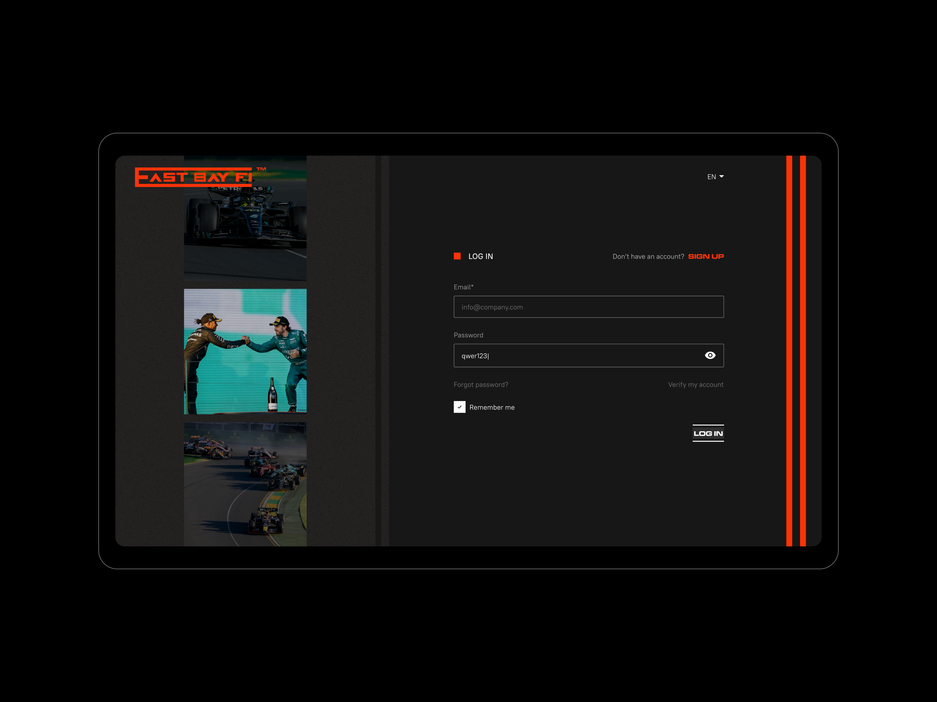 log in
